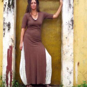 Gaia Conceptions Hampi Salwar Long Pencil Dress (SQUASH)